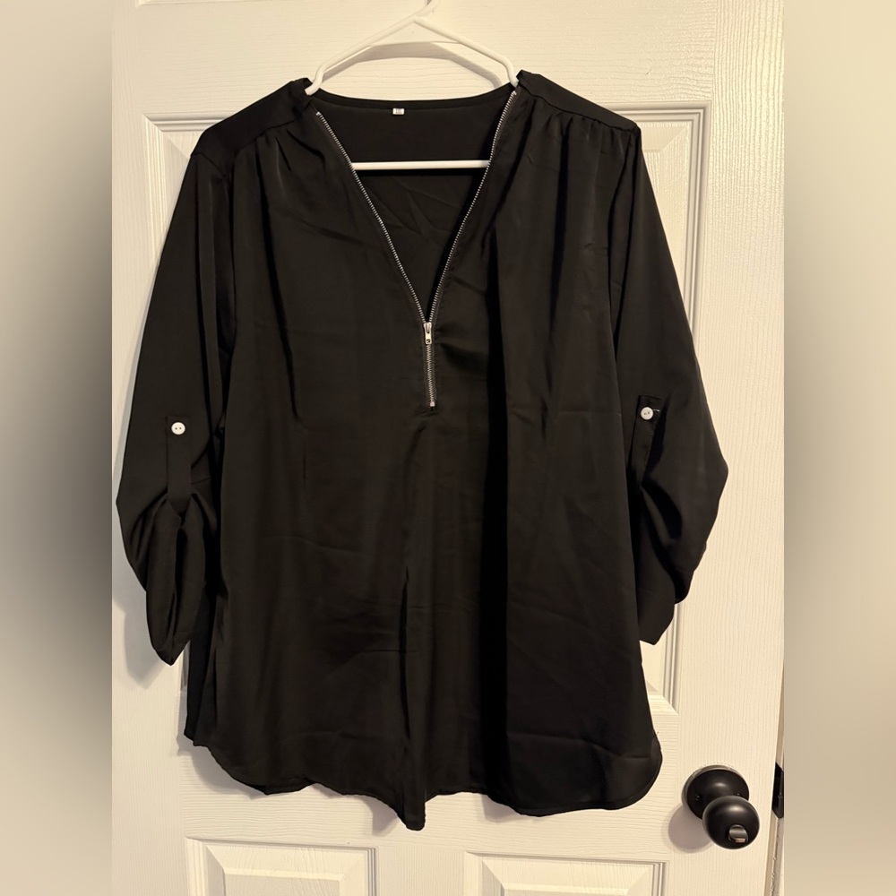 black silk shirt